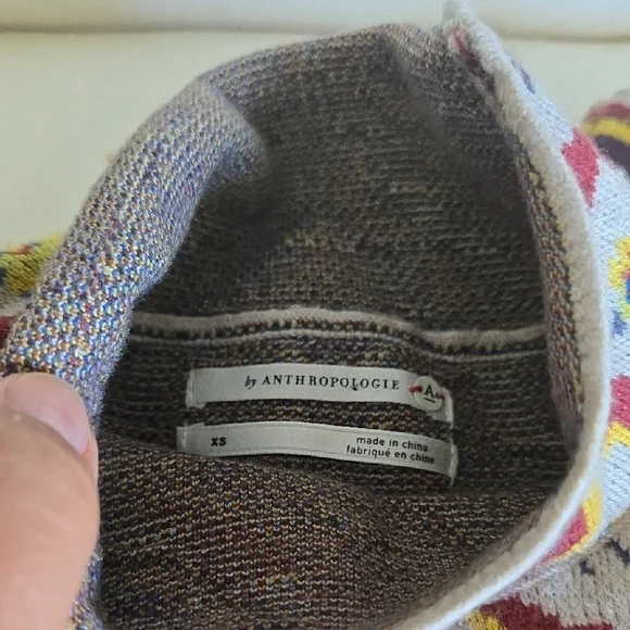 Anthropologie Contrast Mock Neck Sweater - Picture 2 of 5